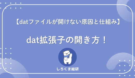 【開けない人必見！】拡張子datの正しい開き方と変換方法